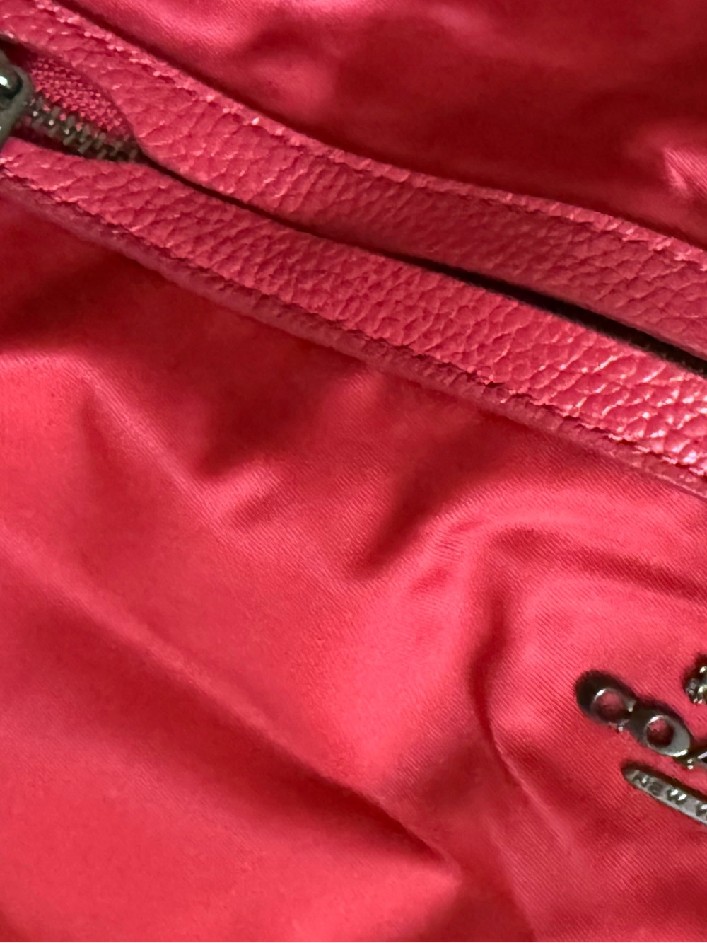 Coach Red Leather-Trim Duffel Bag